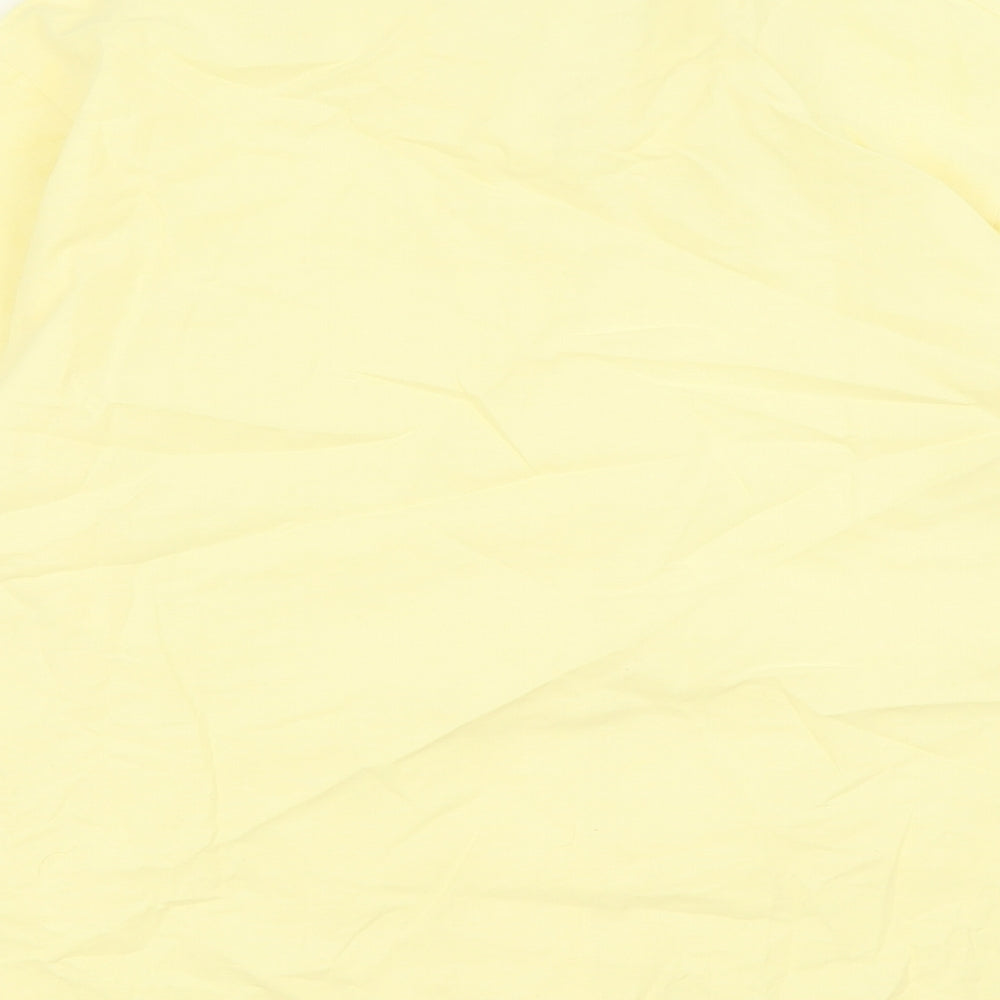 Marks and Spencer Womens Yellow  Cotton Basic Button-Up Size 16 Collared