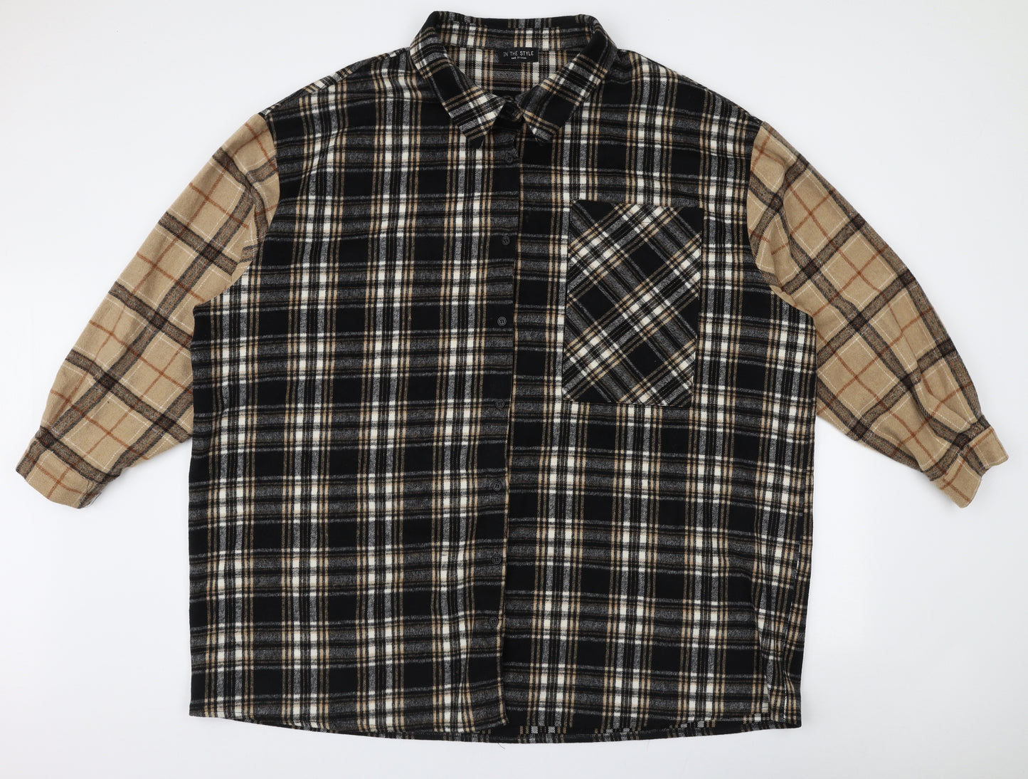 In the Style Womens Multicoloured Plaid  Jacket  Size XL  Button