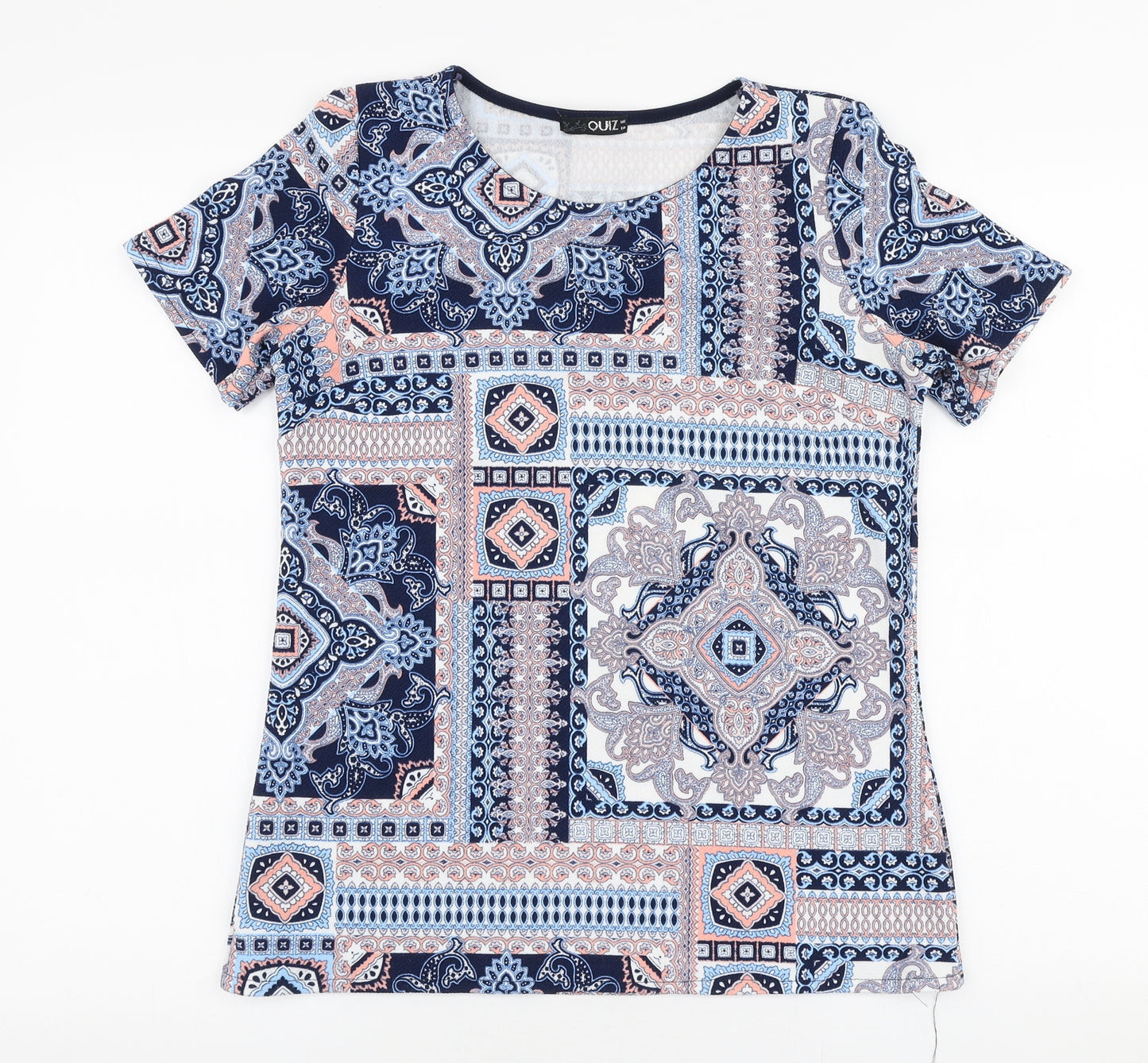 Quiz Womens Multicoloured Fair Isle Polyester Basic Blouse Size 12 Round Neck