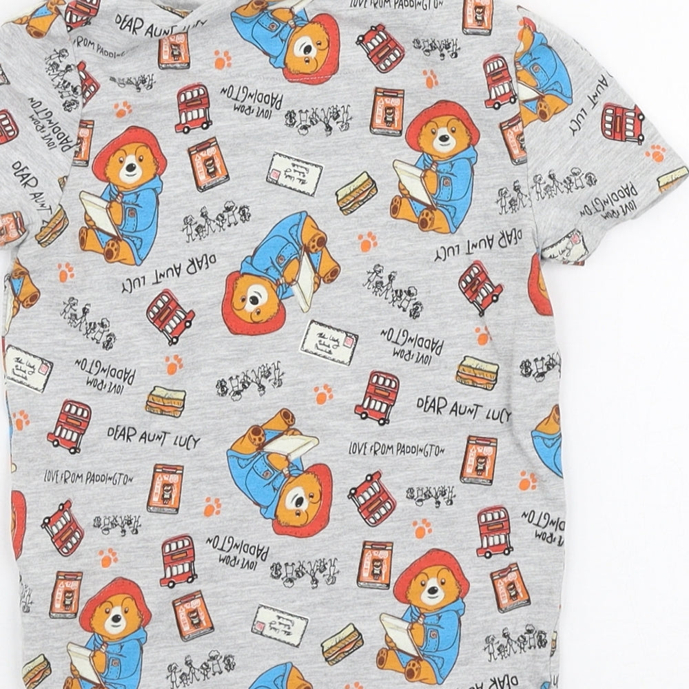 Marks and Spencer Boys Multicoloured  Cotton Jersey T-Shirt Size 2-3 Years Round Neck Pullover - Paddington bear