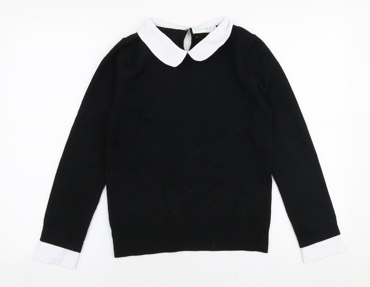 Primark Womens Black Collared  Polyester Pullover Jumper Size XS