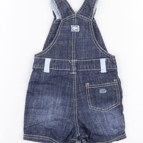 NEXT Boys Blue  100% Cotton Dungaree One-Piece Size 3-6 Months  Button - Dog