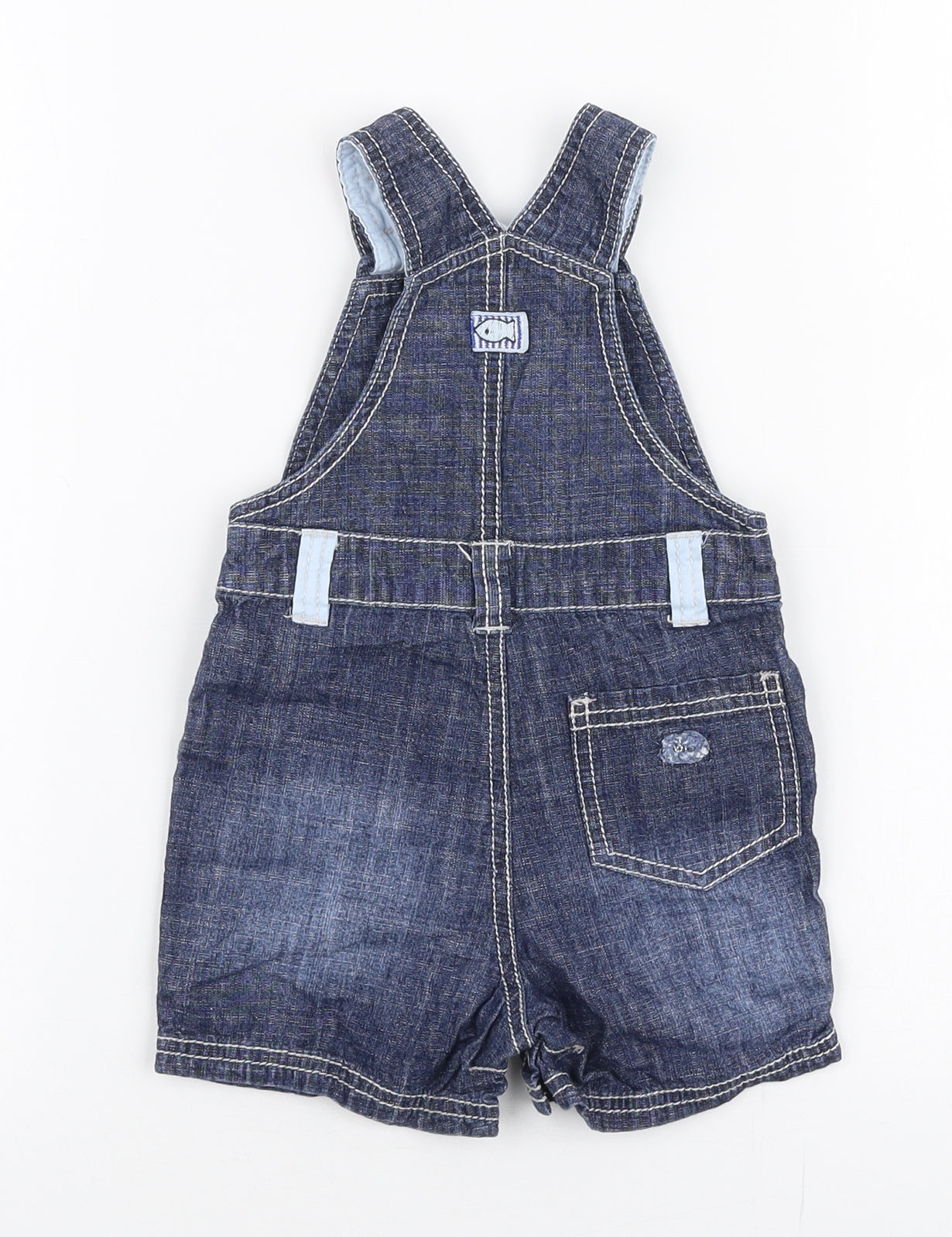 NEXT Boys Blue  100% Cotton Dungaree One-Piece Size 3-6 Months  Button - Dog