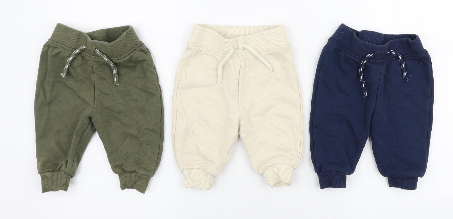 Primark Boys Multicoloured  Cotton Trousers Set Outfit/Set Size 3-6 Months  Drawstring