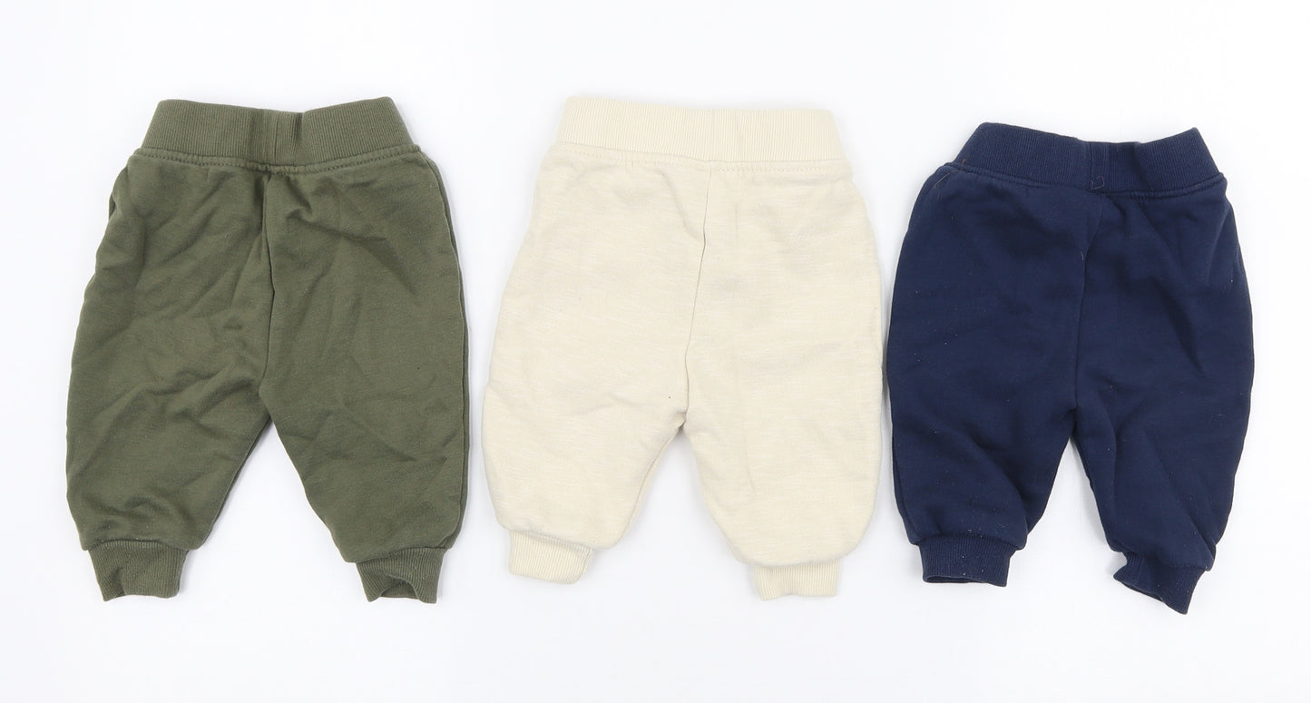 Primark Boys Multicoloured  Cotton Trousers Set Outfit/Set Size 3-6 Months  Drawstring