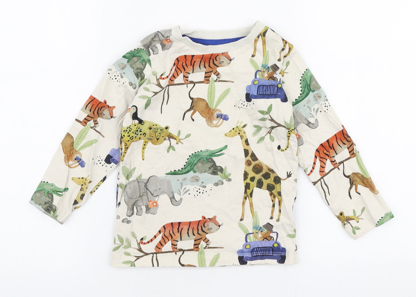 NEXT Boys Multicoloured  100% Cotton Jersey T-Shirt Size 2-3 Years Round Neck Pullover - Animals