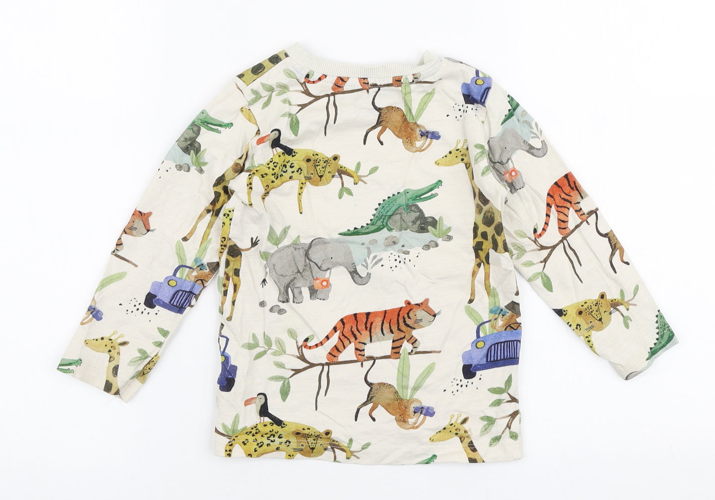 NEXT Boys Multicoloured  100% Cotton Jersey T-Shirt Size 2-3 Years Round Neck Pullover - Animals