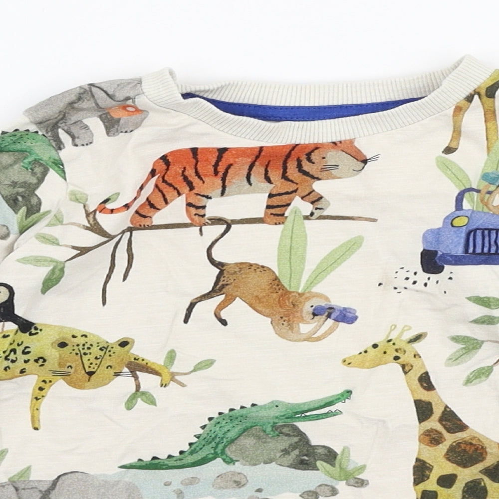 NEXT Boys Multicoloured  100% Cotton Jersey T-Shirt Size 2-3 Years Round Neck Pullover - Animals