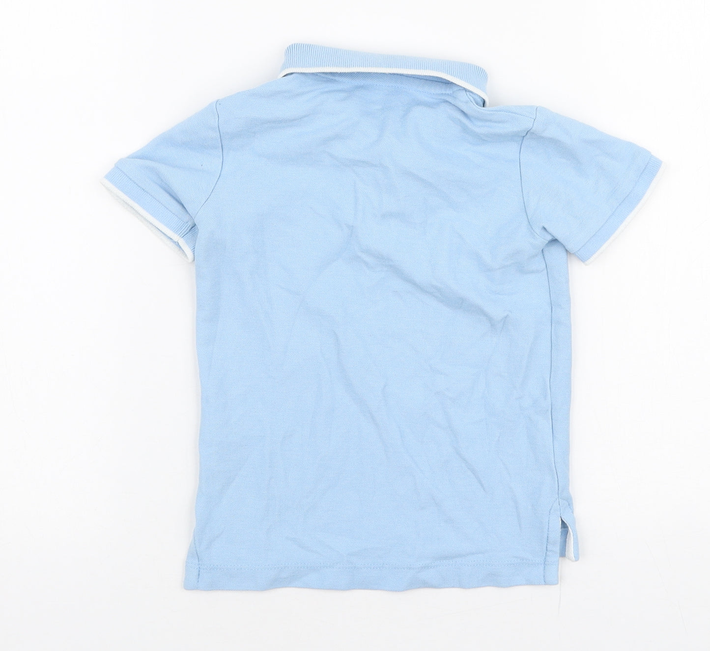 Dunnes Stores Boys Blue  100% Cotton Basic Polo Size 2-3 Years Collared Button