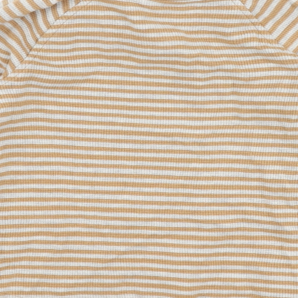 George Boys Brown Round Neck Striped Cotton Pullover Jumper Size 3-4 Years  Pullover
