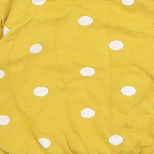 H&M Girls Yellow Polka Dot Cotton Pullover Sweatshirt Size 5-6 Years  Pullover