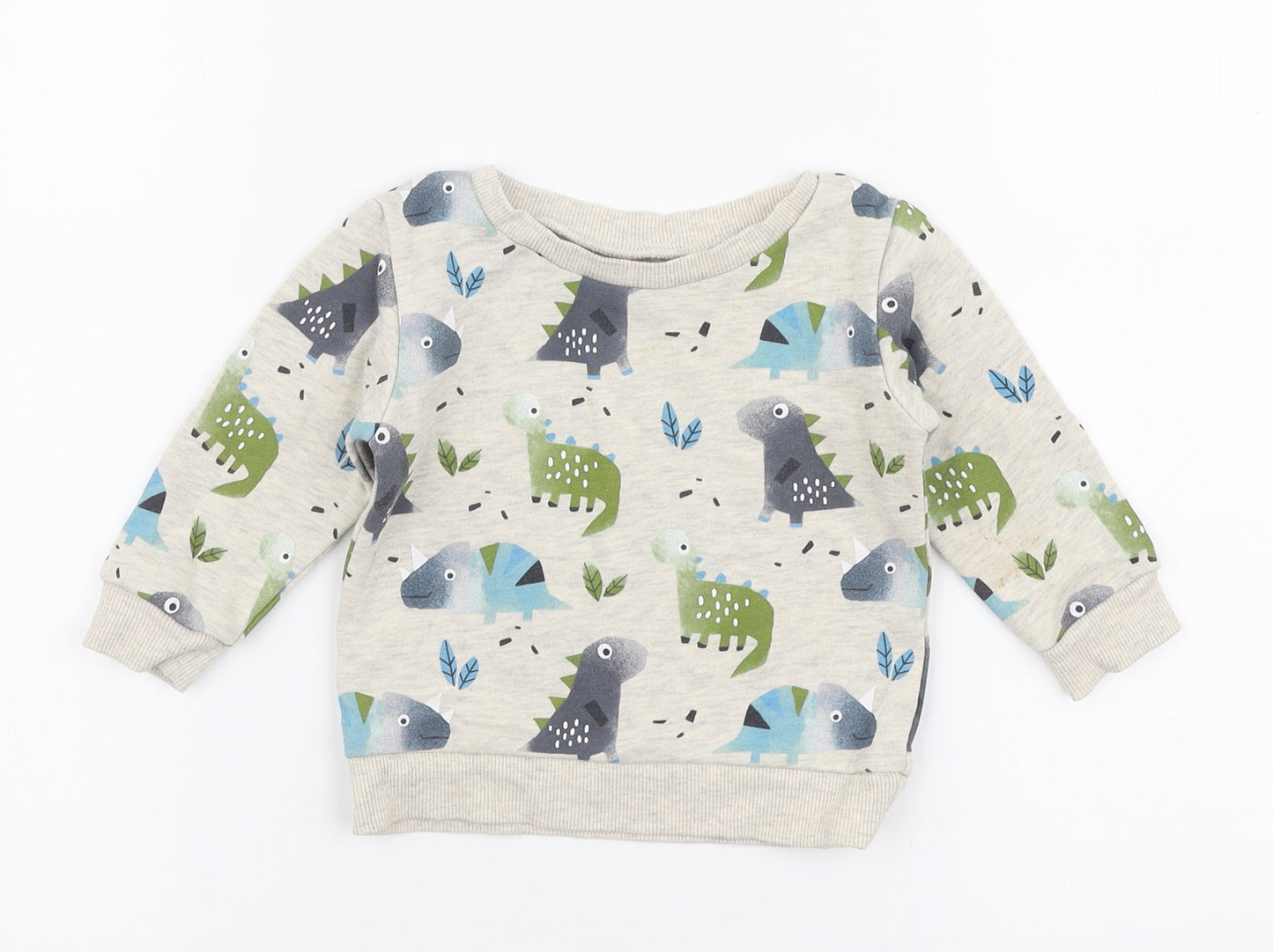 Dunnes Stores Boys Multicoloured  Cotton Pullover Jumper Size 6-9 Months  Pullover - Dinosaurs