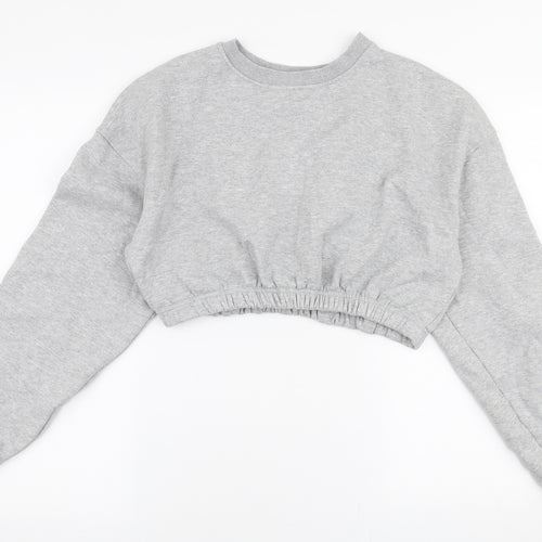 Daisy Street Womens Grey  Polyester Pullover Sweatshirt Size 14  Pullover - Cropped