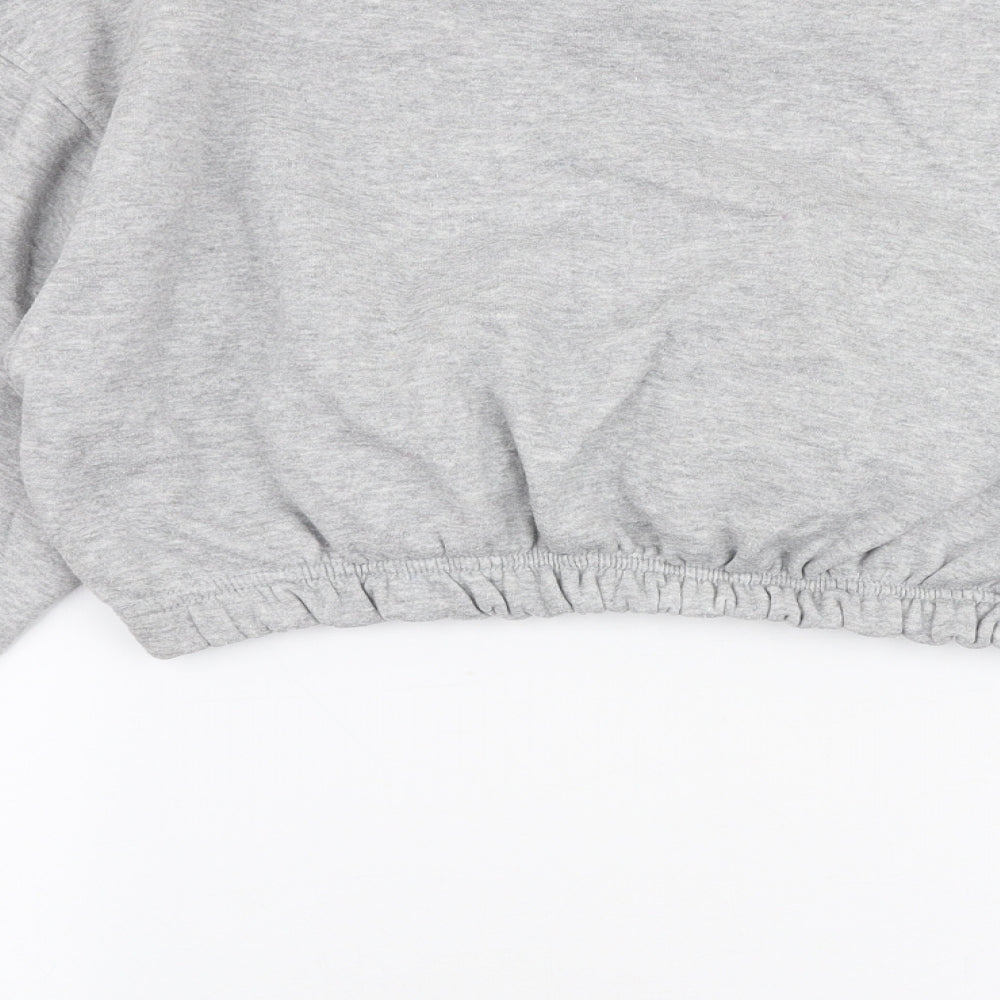 Daisy Street Womens Grey  Polyester Pullover Sweatshirt Size 14  Pullover - Cropped