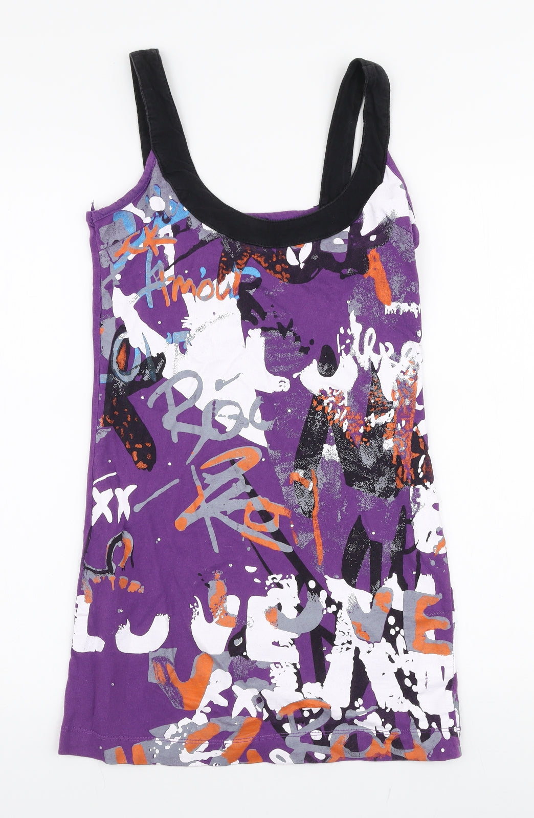 Rawyalty Womens Multicoloured  100% Cotton Jersey Tank Size 10 Round Neck