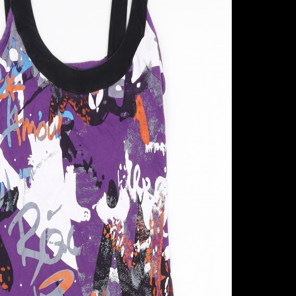 Rawyalty Womens Multicoloured  100% Cotton Jersey Tank Size 10 Round Neck