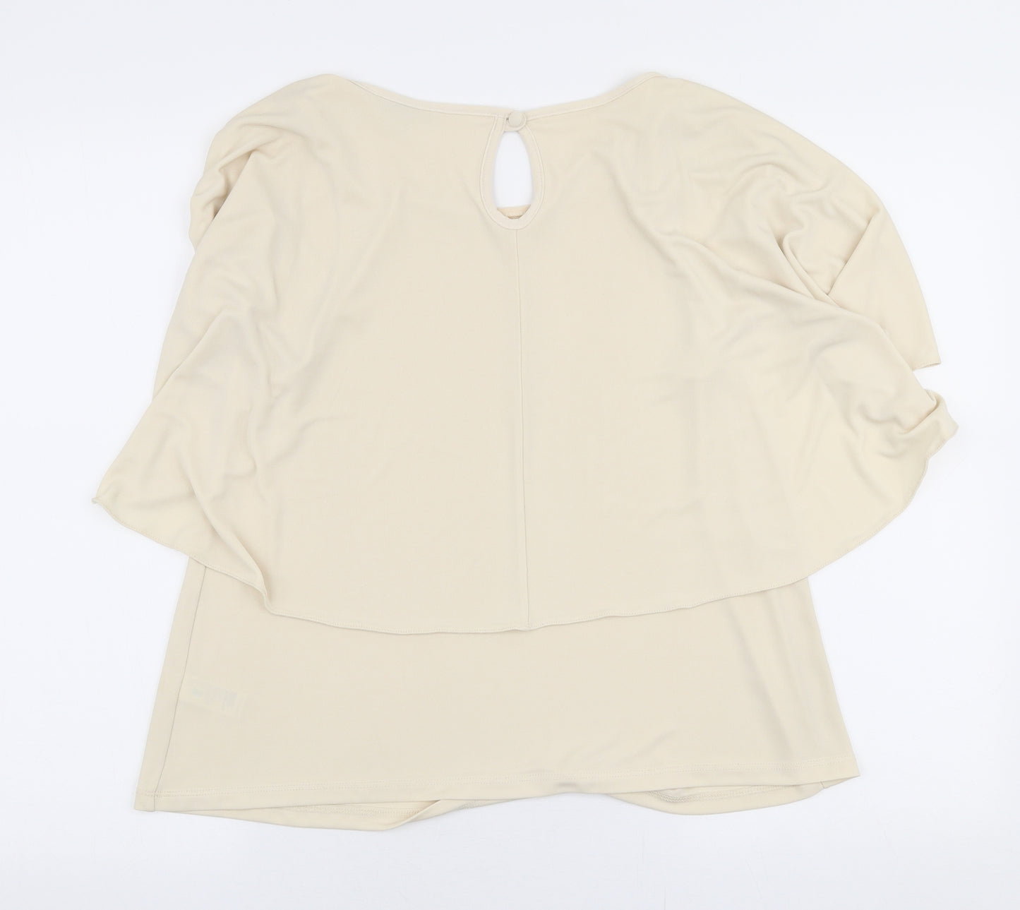 Topshop Womens Ivory  Polyester Basic Blouse Size 10 Round Neck
