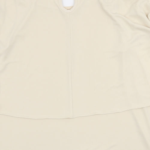 Topshop Womens Ivory  Polyester Basic Blouse Size 10 Round Neck