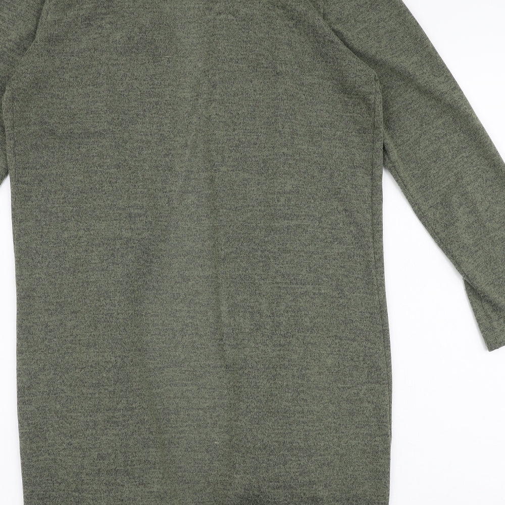 Nicole Womens Green V-Neck  Polyester Cardigan Jumper Size M