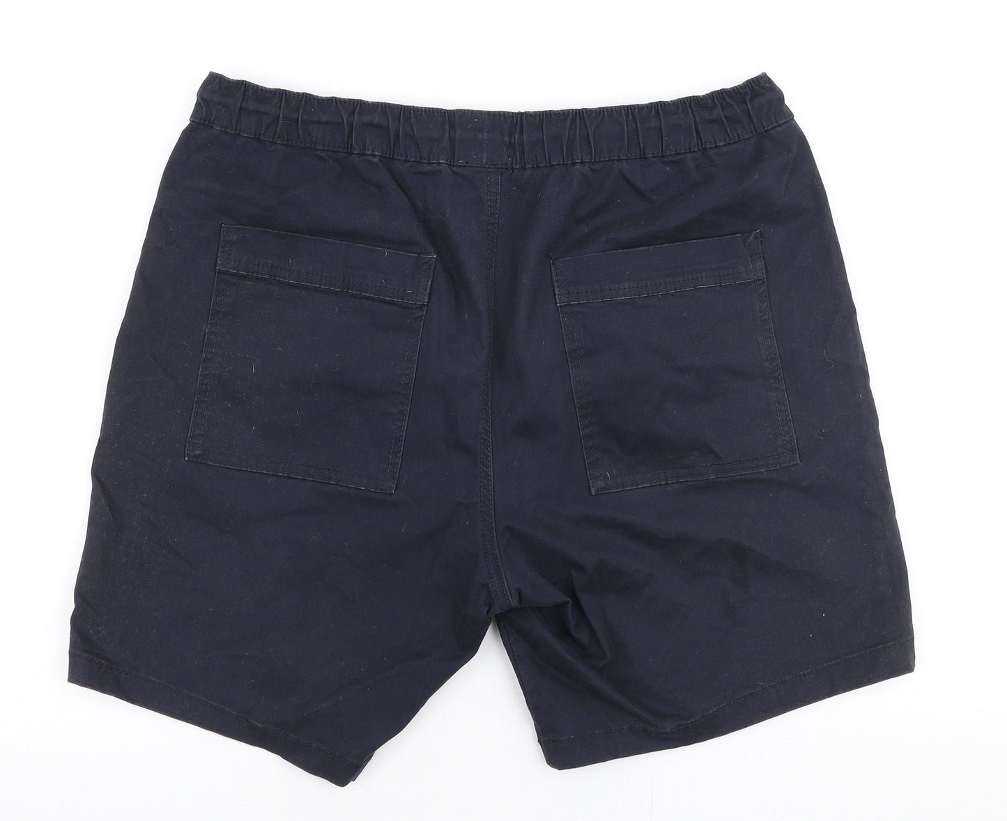 River Island Mens Blue  Polyester Chino Shorts Size 34 in L7 in Regular Drawstring