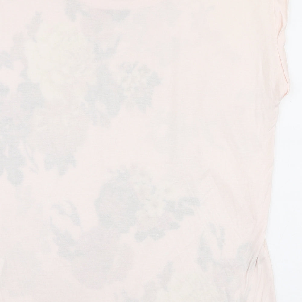 Peacocks Womens Pink Floral Polyester Basic Blouse Size 12 Round Neck