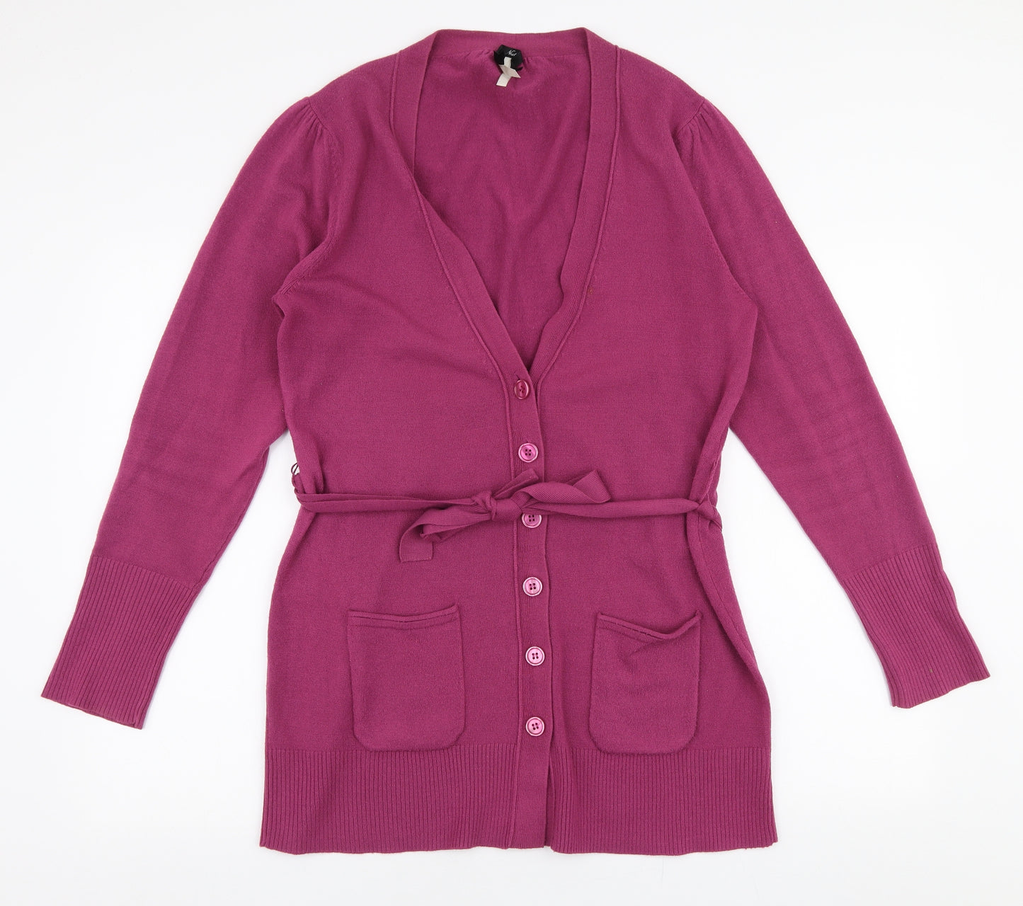 NEXT Womens Purple V-Neck  Acrylic Cardigan Jumper Size 14