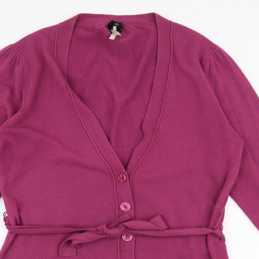 NEXT Womens Purple V-Neck  Acrylic Cardigan Jumper Size 14