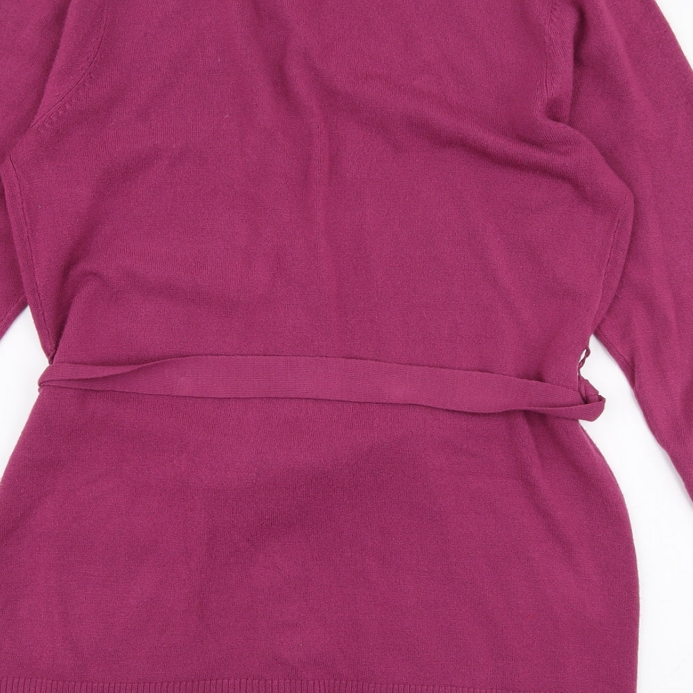 NEXT Womens Purple V-Neck  Acrylic Cardigan Jumper Size 14