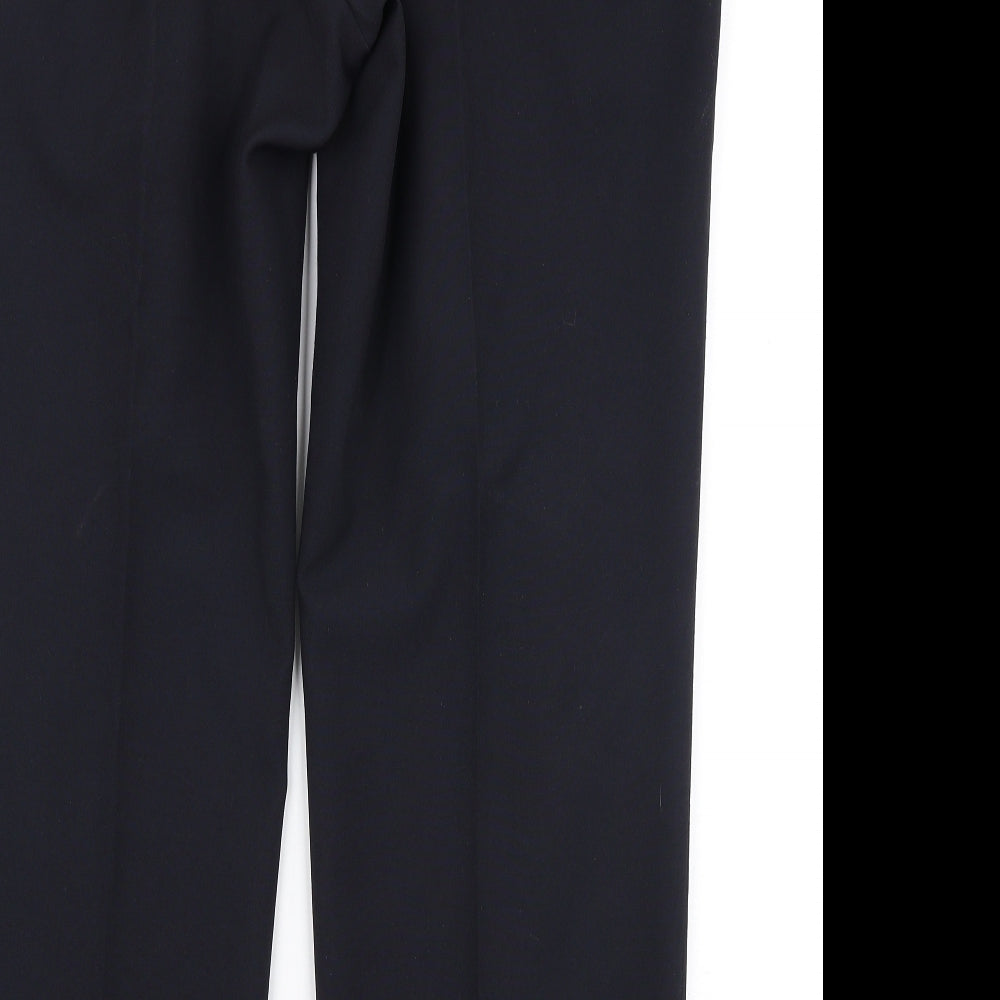 Marks and Spencer Mens Blue  Polyester Dress Pants Trousers Size 36 in L29 in Regular Zip