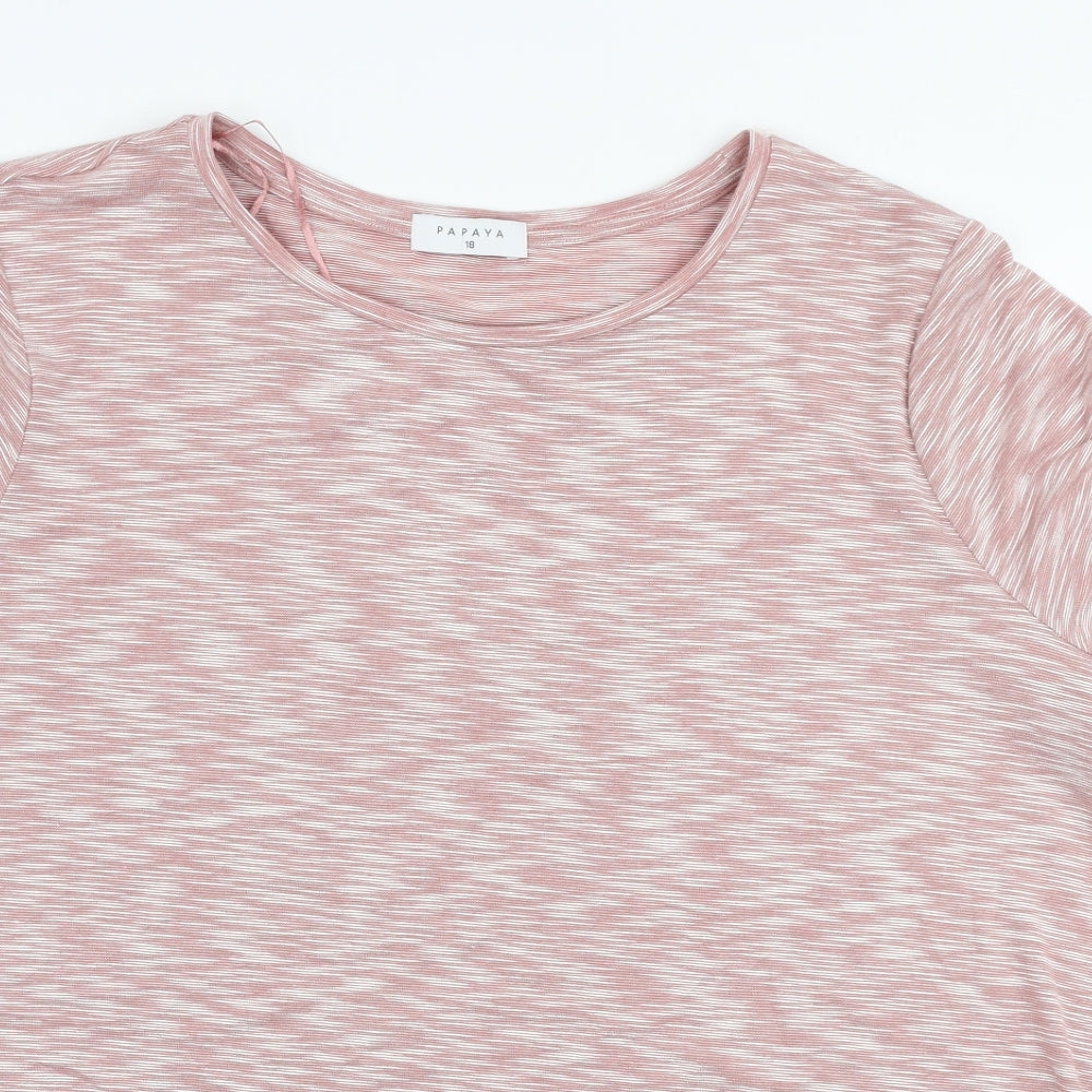 Papaya Womens Pink  Viscose Jersey T-Shirt Size 18 Round Neck