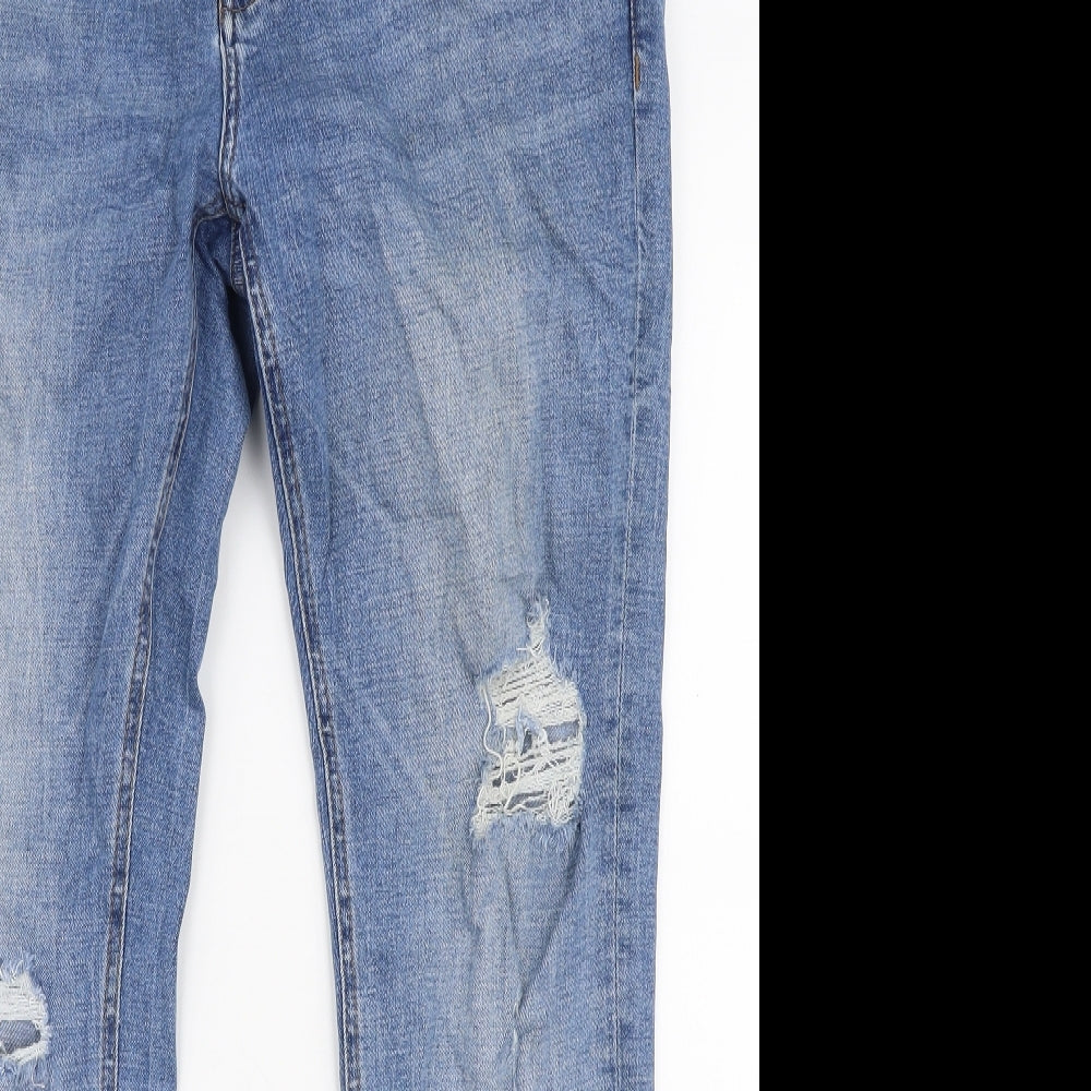 Pull & Bear Mens Blue  Cotton Skinny Jeans Size 34 in L29 in Slim Zip