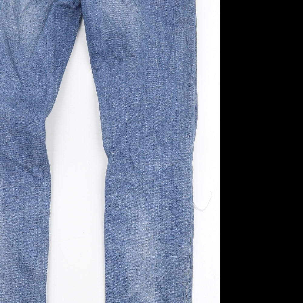 Pull & Bear Mens Blue  Cotton Skinny Jeans Size 34 in L29 in Slim Zip