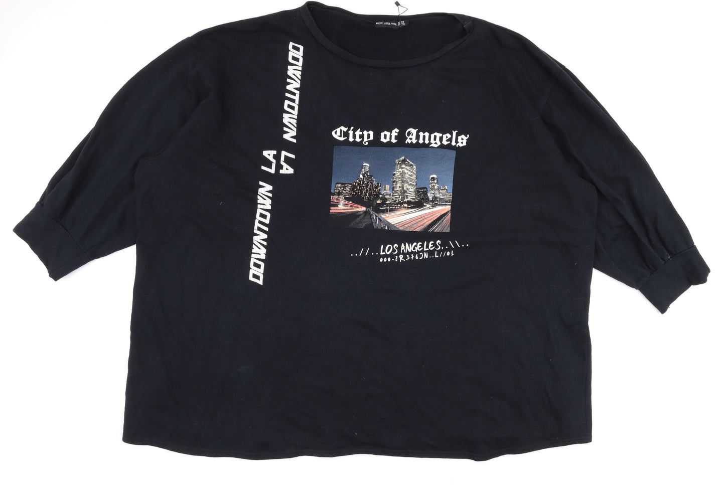 PRETTYLITTLETHING Womens Black  100% Cotton Pullover Sweatshirt Size 24  Pullover - Los angeles