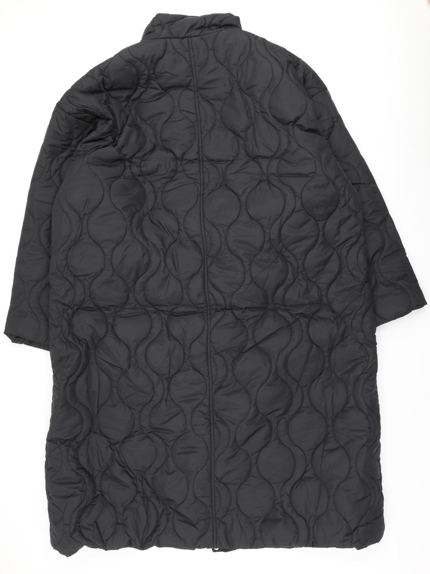 Missguided Womens Black   Overcoat Coat Size 24  Zip