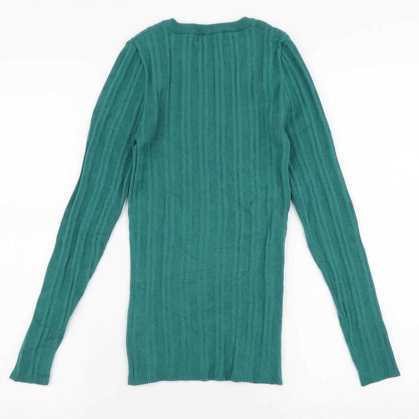Primark Womens Green Round Neck  Viscose Pullover Jumper Size S