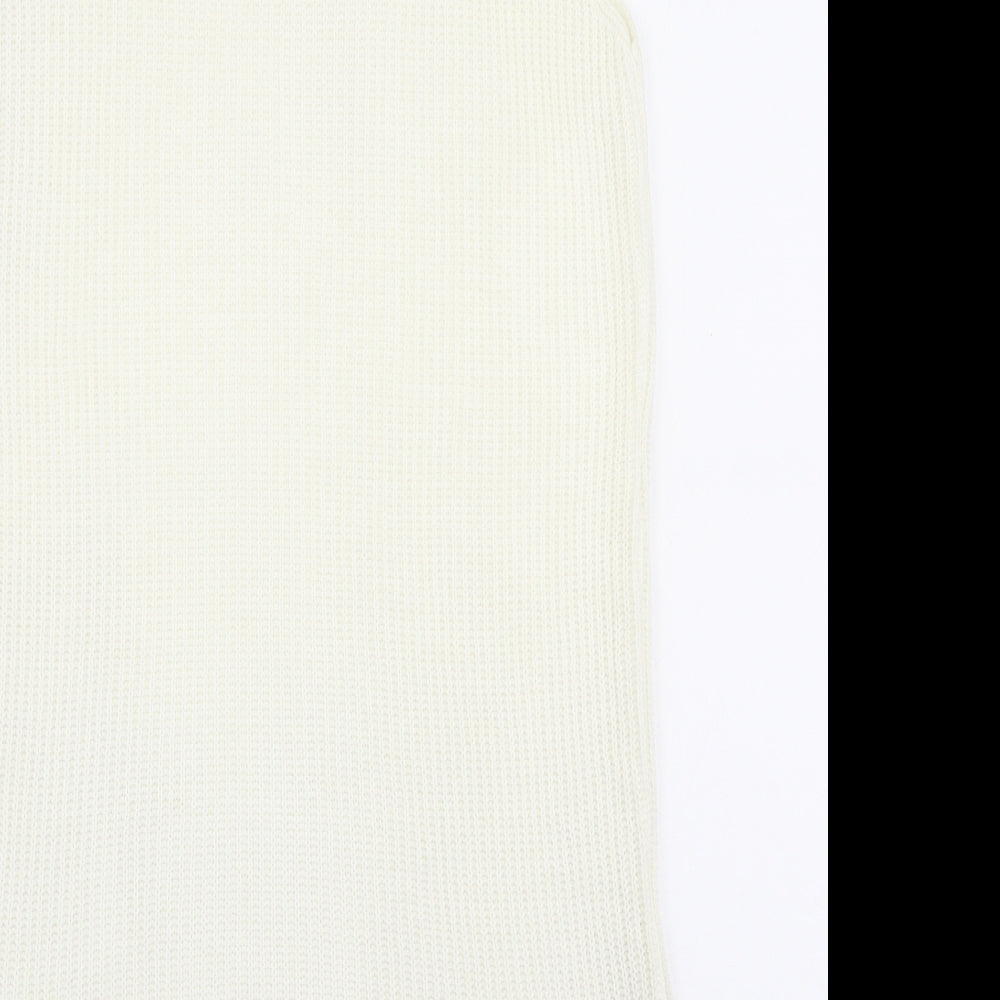 PRETTYLITTLETHING Womens Ivory  Acrylic Jumper Dress  Size M  High Neck Pullover