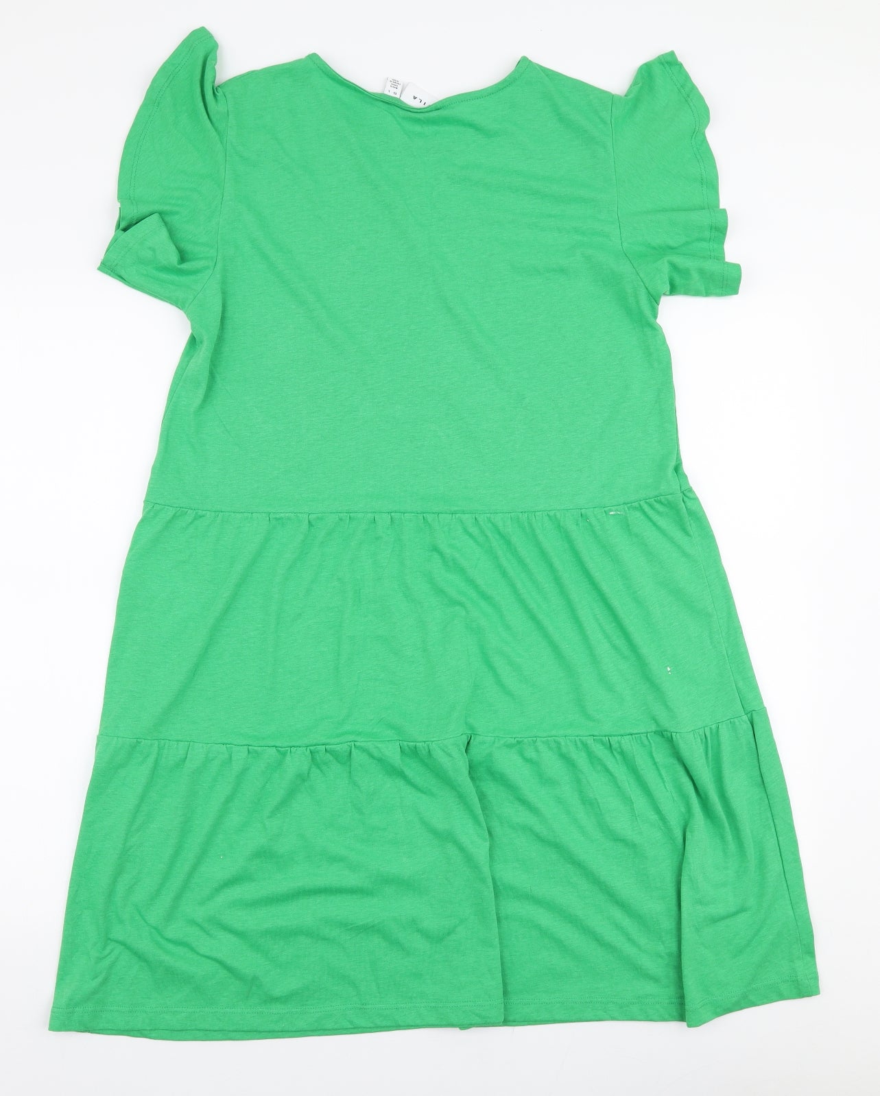 VILA Womens Green  Cotton Trapeze & Swing  Size L  Round Neck Pullover