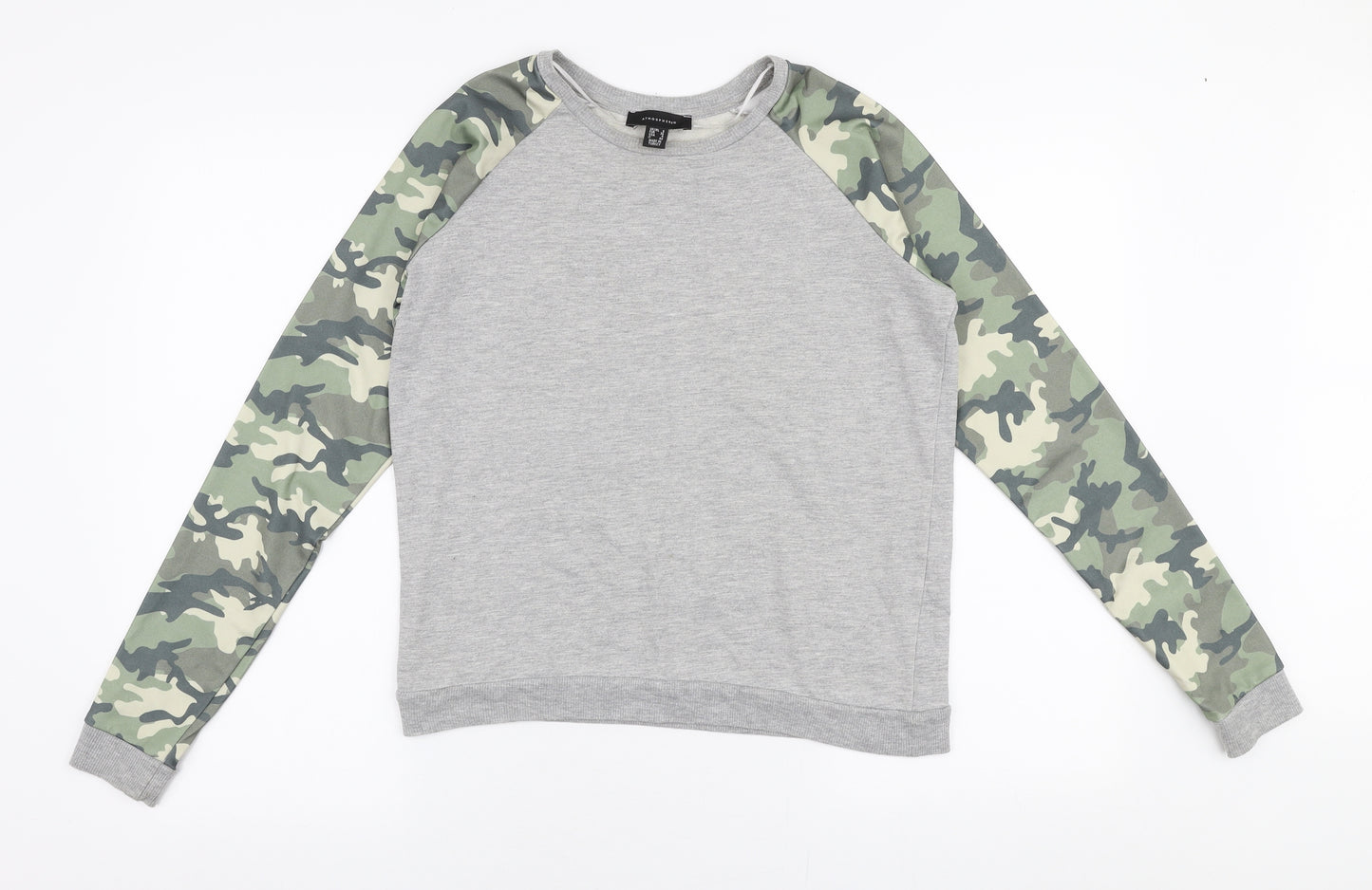 Atmosphere Womens Multicoloured Camouflage Cotton Pullover Sweatshirt Size 8  Pullover