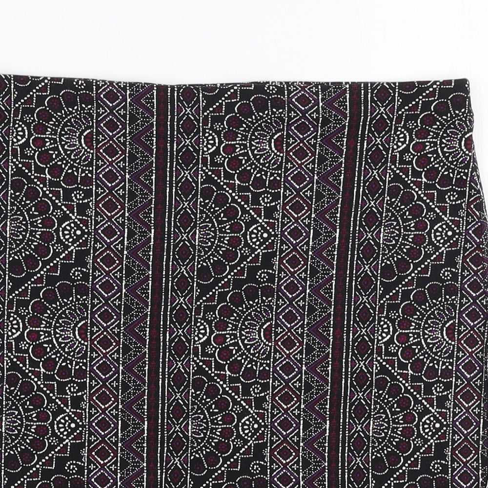 New Look Womens Multicoloured Geometric Cotton Mini Skirt Size 12