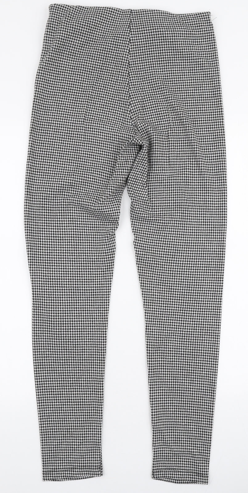Pull & Bear Womens Black Houndstooth Polyester Carpenter Leggings Size L L29 in