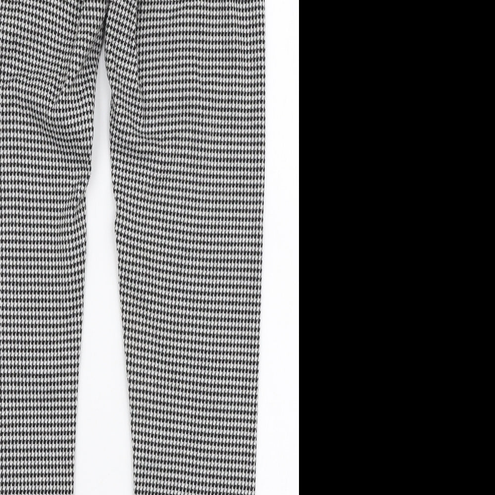 Pull & Bear Womens Black Houndstooth Polyester Carpenter Leggings Size L L29 in