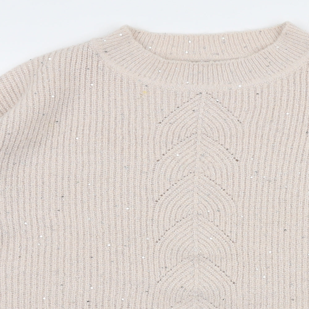 NEXT Womens Pink High Neck  Acrylic Pullover Jumper Size M