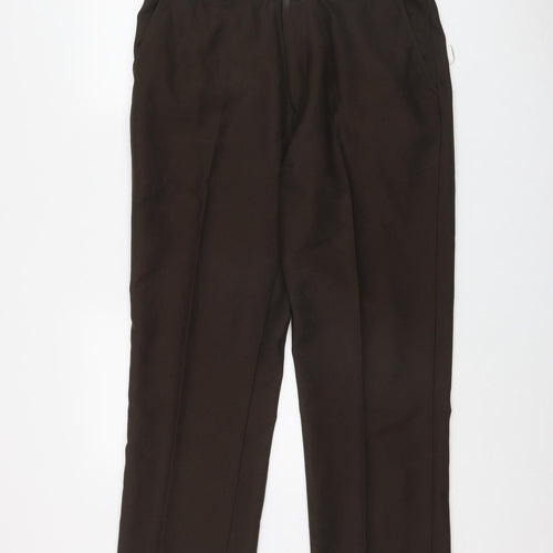 Chums Mens Brown  Polyester Trousers  Size 36 in L29 in Regular Zip