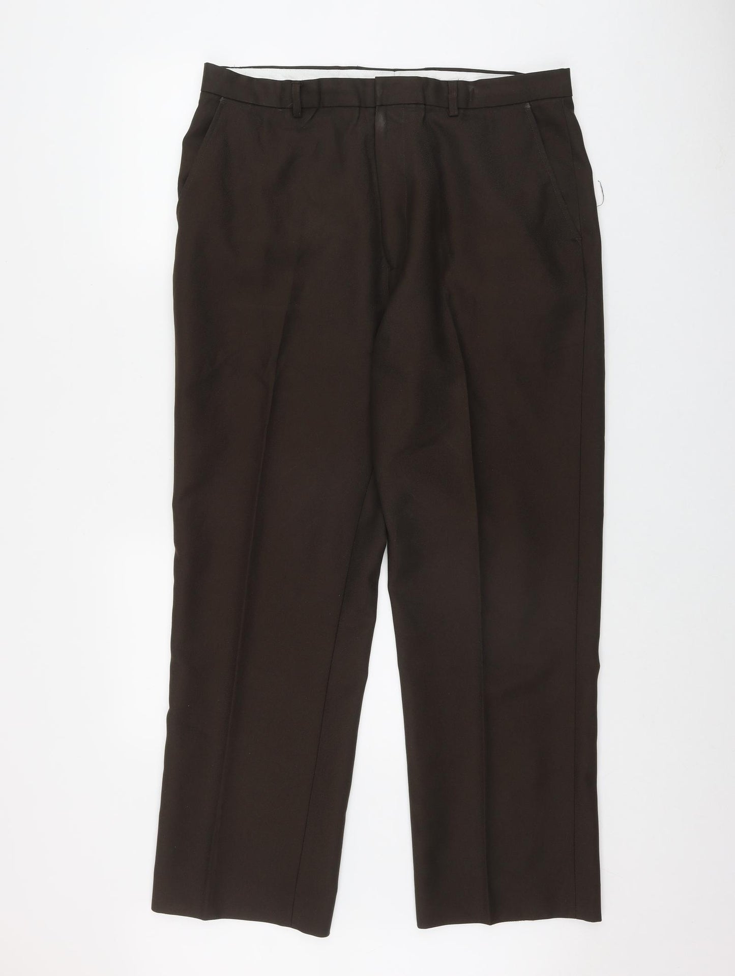 Chums Mens Brown  Polyester Trousers  Size 36 in L29 in Regular Zip