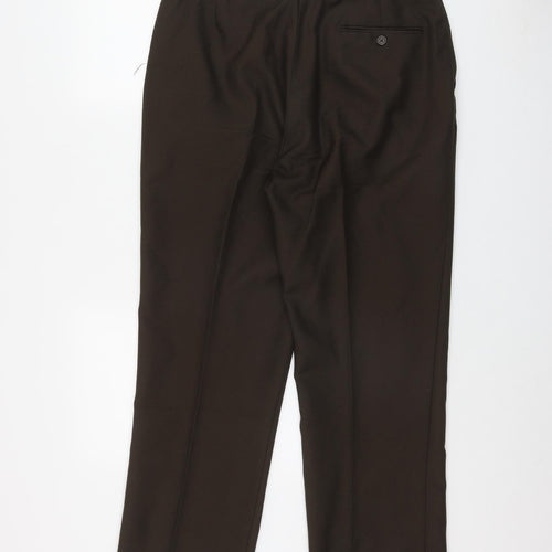 Chums Mens Brown  Polyester Trousers  Size 36 in L29 in Regular Zip