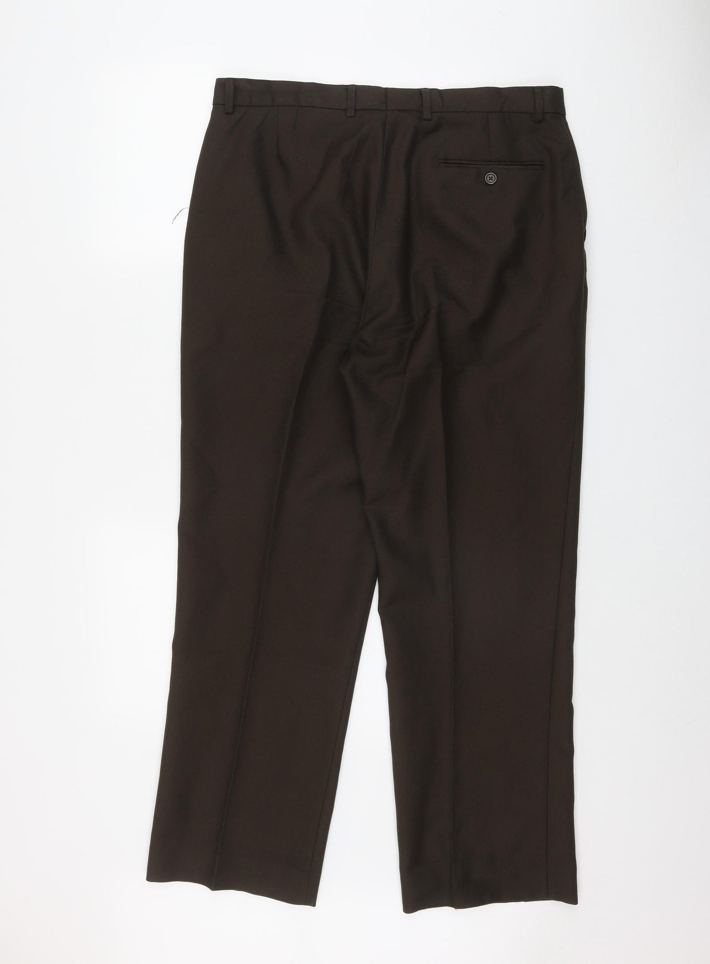 Chums Mens Brown  Polyester Trousers  Size 36 in L29 in Regular Zip