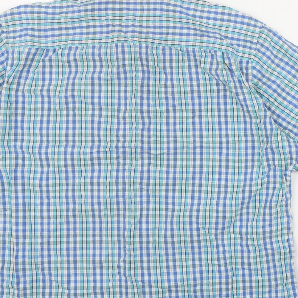 Lincoln Mens Black Plaid Cotton  Button-Up Size L Collared Button