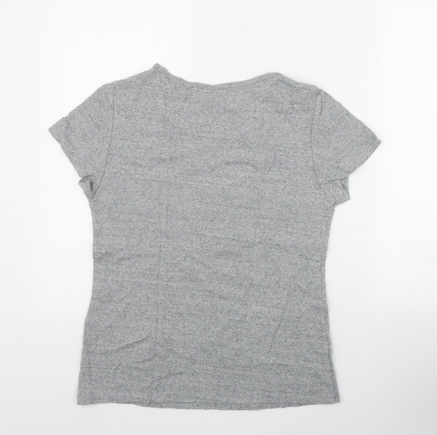 Levi's Womens Grey  Cotton Basic T-Shirt Size L Round Neck