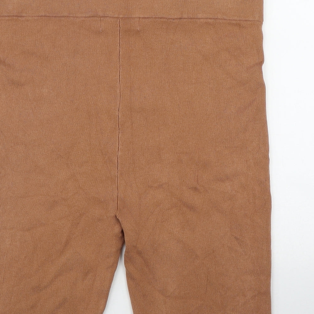 Primark Womens Brown  Viscose Biker Shorts Size 14 L8 in Regular Pull On
