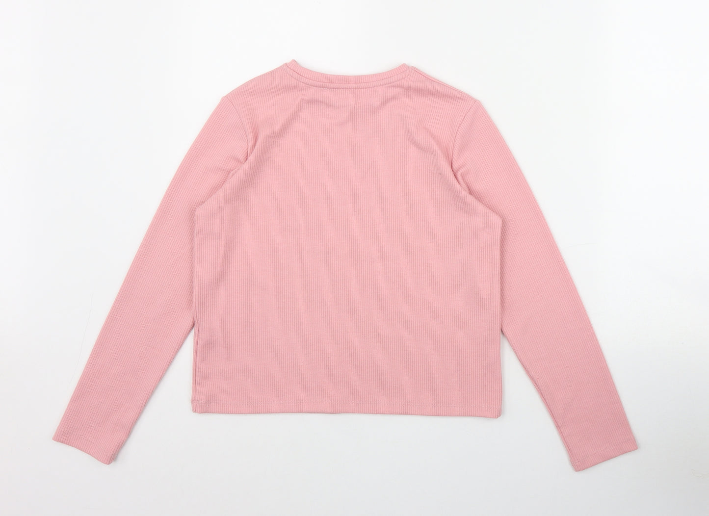 Dunnes Stores Girls Pink  Polyester Basic T-Shirt Size 10-11 Years Round Neck Pullover - 'Always believe you can'